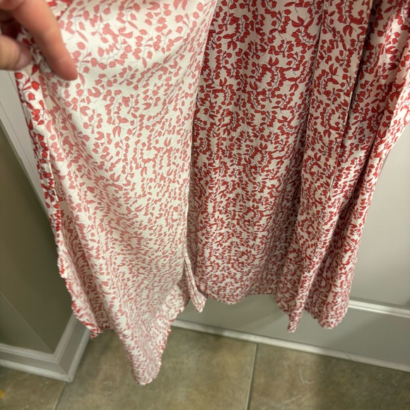 Lands' End Red Orange and White Crepe Wrap Midi Dress 1X NWOT - Picture 9 of 15